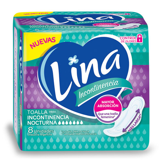 Toallitas Femeninas Lina Nocturna Con Alas 8 Un